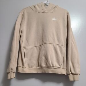 Nike Girls Youth XLarge Cream Beige Color Hoodie Pullover Loose fit Sweatshirt